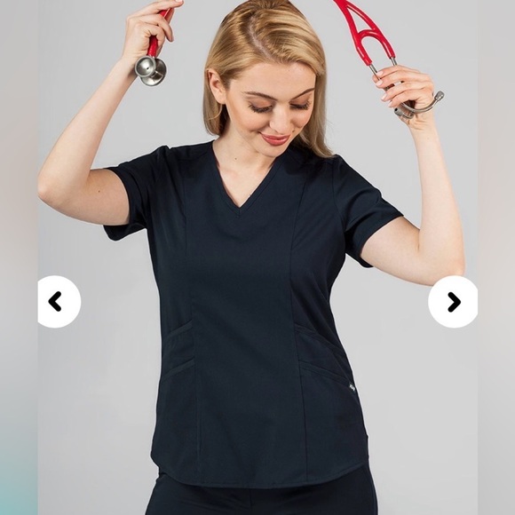 ADAR Tops - Adar Pro Women's Black Scrub Top Size M